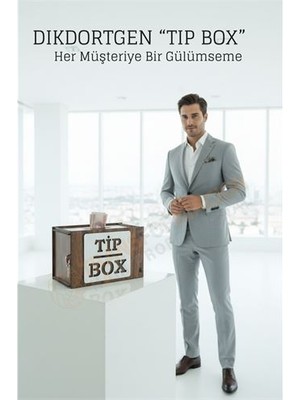 Rivera Tech Rvrhb Lazer Kesim Ahşap Tip Box – Bahşiş Kutusu | 21X12X13  cm Dekoratif Kutu