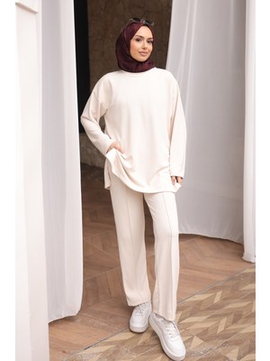 İmaj Butik Taş Yanı Yırtmaçlı Tunik Pantolonlu Takım