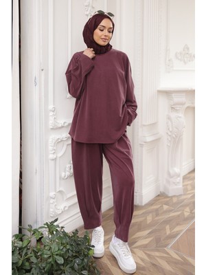 İmaj Butik Mürdüm Tunik Pantolonlu Takım