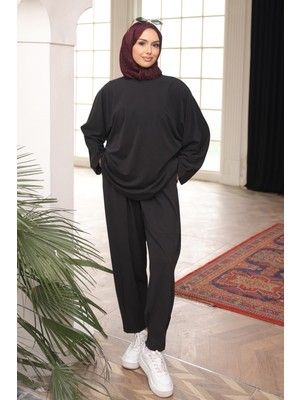 İmaj Butik Siyah Tunik Pantolonlu Takım