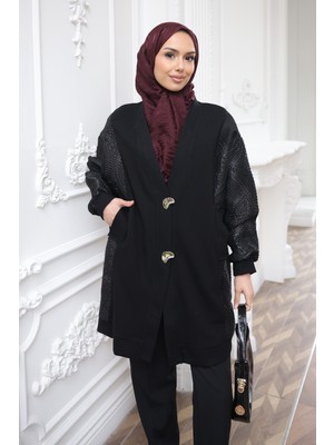 İmaj Butik Siyah Garnili Hırka