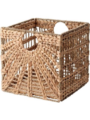 Doğal Su Sümbülü ve Hyacinth Seagrass Hasır Sepet 32X32X32CM