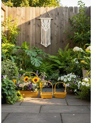 Doğal Hasır Örgü Sepet Seti 3’lü – Şık ve Pratik Ev Dekorasyonu