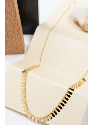 Latif Kuyumcu 14 Ayar Altın 2,3 Gram Damla Pullu Kolye – Sallantılı Şık Tasarım Kadın Kolye LKKLY1221