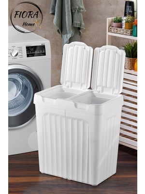 Çift Bölmeli Çok Amaçlı Plastik Kirli Çamaşır Sepeti