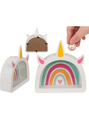 Out Of The Blue Ahşap Para Kutusu Unıcorn - Wooden Savıng Box Unıcorn 18X18 Cm. 785907