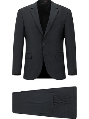 Abdullah Kiğılı Regular Fit Armürlü Yünlü Takım Elbise