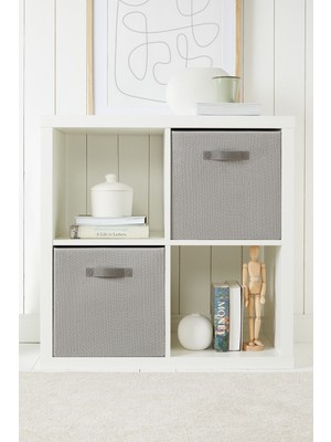 Gri Jüt Dolap Içi Çamaşır ve Oyuncak Organizer, Katlanabilir, 33X30X33
