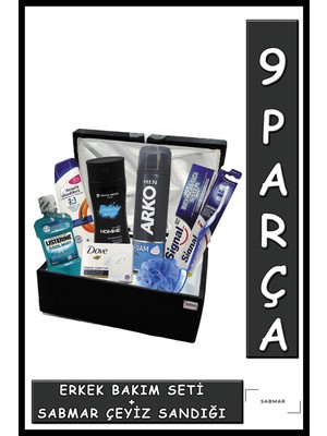 Şık Erkek Bakım Seti, Çeyizlik Nişan Damat Bohçası Siyah, Hediye Fırsatı