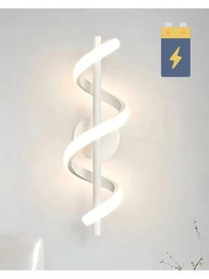 Ömür Avize Model Pilli Tak Çalıştır Beyaz LED Aplik Pil Dahil Yatak Odası Salon