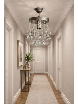 Ömür Avize 20 cm Gri Kasa Taşlıavize