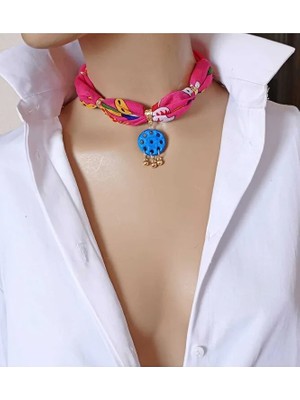 Sinem Şanlı Atelier Yörük Otantik Güneş Süryani Taşı Kolye 4 Farklı Renk Seçeneği Kırmızı Siyah Saks