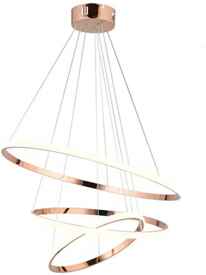 Ronisu Aydınlatma Çember LED Oturma Odası Modern Salon Sarkıt Avize Bronz Renk Kaplama