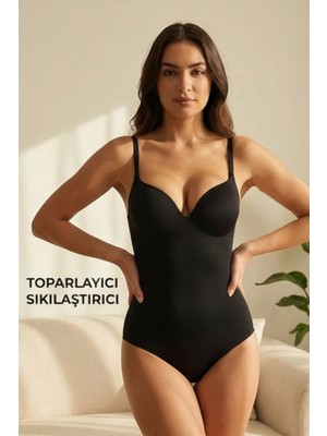 Figiza Venya Çıtçıtlı Zıbın Korse Ayarlanabilen Askılı Göbek Bel Toparlayan Sıkılaştıran Push Up Korse