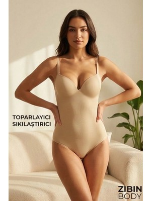 Figiza Venya Çıtçıtlı Zıbın Korse Ayarlanabilen Askılı Göbek Bel Toparlayan Sıkılaştıran Push Up Korse