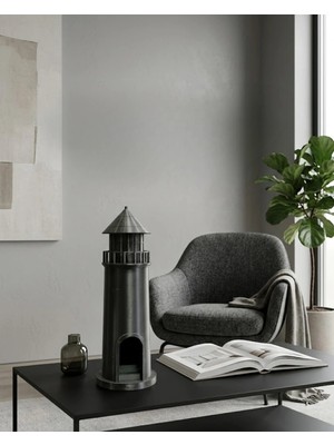 Mey İthalat Mey Ithalat® 3D Siyah Deniz Feneri Dekoratif Obje Modern Ev ve Ofis Aksesuarı