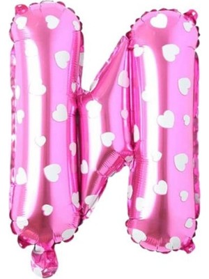 MarkEntegra Pembe Kalpli N Harfi Folyo Balon - 16 Inç