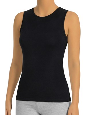 Öts Kadın Atlet Bisiklet Yaka Sıfır Kol (%96 Pamuk - %4 Elastan)