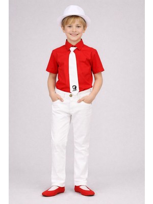 Dıgıl Kids Erkek Çocuk Takım Likralı Pantalon Kısa Kol Gömlek