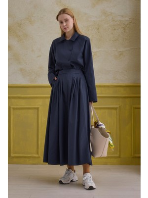 HE-QA %100 Pamuk Etek Lacivert