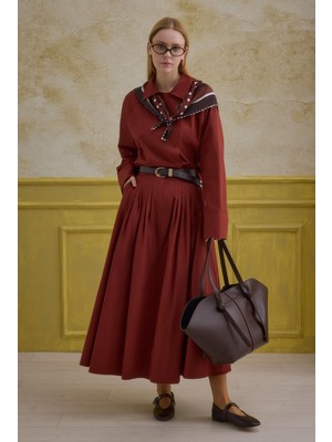 HE-QA %100 Pamuk Etek Açık Bordo