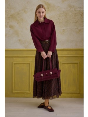 HE-QA Fermuar Detaylı Gömlek Bordo