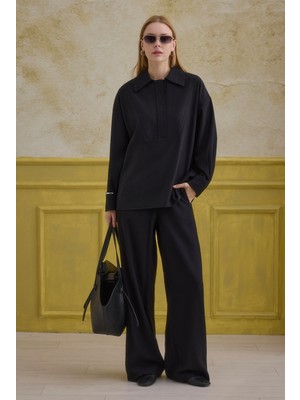 HE-QA Fermuar Detaylı Gömlek Siyah