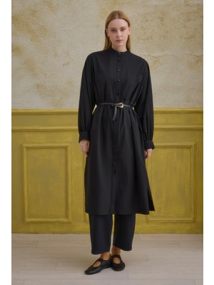 HE-QA Hakim Yaka Uzun Tunik Siyah