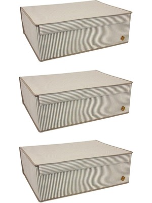 3'lü Çok Amaçlı Saklama Kutusu, Baza Düzenleyici 50X40X19 cm