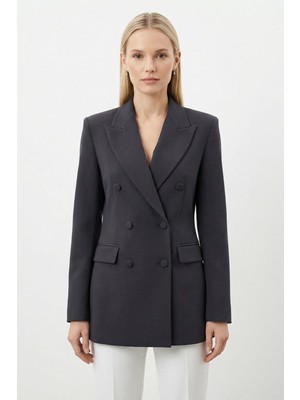 Rays 6212 Düğmeli Cepli Ceket Siyah