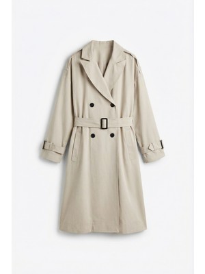 ALLDAY Taş-Apoletli Uzun Trençkot