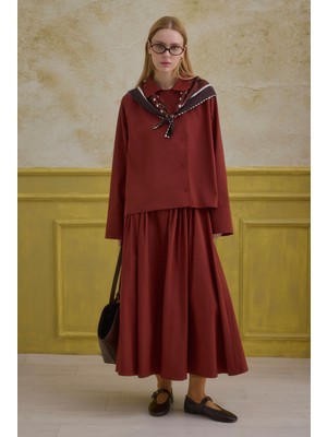 HE-QA %100 Pamuk Kruvaze Gömlek Açık Bordo