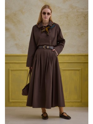 HE-QA %100 Pamuk Etek Kahve