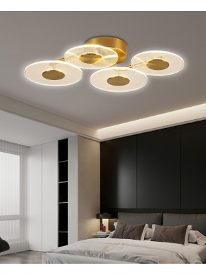 Apliqa Callista 4'lü Gold 3 Renkli Modern Plafonyer LED Avize