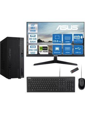 Asus Expertcenter D501MER  Intel® Core™ İ7-14700 80GB Ddr5 256GB SSD 4GB/GT1030  Freedos +23.8" 120Hz Monitör Mini Tower Masaüstü Bilgisayar 238WD501MER21F26+ZETTAUSBBELLEK