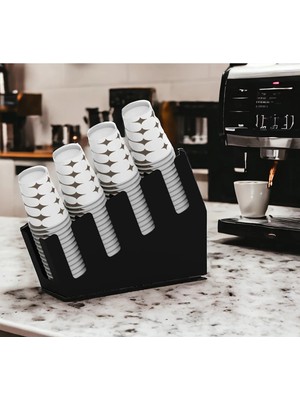 Çok Bölmeli Kademeli Karton Bardak Standı, 8 Oz Bardaklara Uyumlu