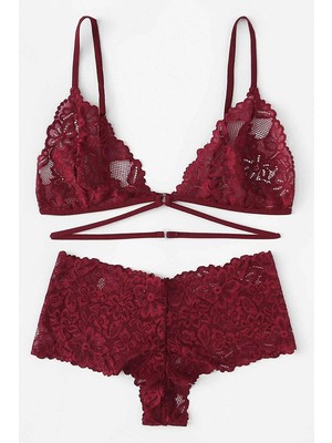 Esranın Dünyası Kadın Bordo Özel Şık Sütyen Külot Takımı