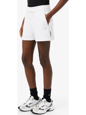 Lacoste Women's Cotton Jersey Shorts Kadın Pamuklu Şort Beyaz