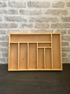 50X35 cm Ahşap Kaşıklık, Çekmece Içi Organizer, Yemek Takımı ve Servis Gereçleri Düzenleyici