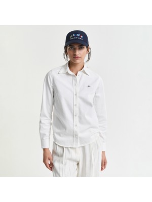 Gant Kadın Beyaz Regular Fit Klasik Yaka Gömlek