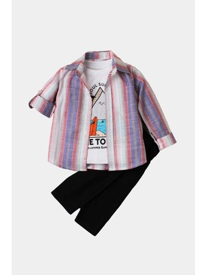 Kidex’s Baby Erkek Bebek Gömlekli Alt Üst Takım