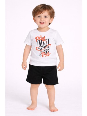 Chicsy Baby Play Polo Yazı Baskılı 2\'li Tişört Alt Üst Takım