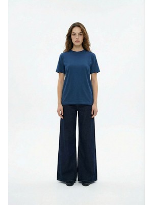 ALLDAY Indigo-Bisiklet Yaka Modal T-Shirt
