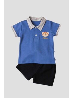 Chicsy Baby Tatlı Ayıcık Desenli Yaka Detaylı 2\'li Alt Üst Takım