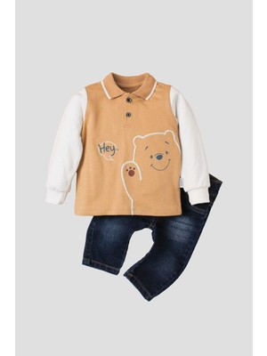 Kidex’s Baby Erkek Bebek Kısa Kollu Gömlek Pantolon Ikili Takım %100 Pamuklu