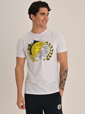 Fenerbahçe Erkek Kolej Brush Detaylı Logo Tshırt