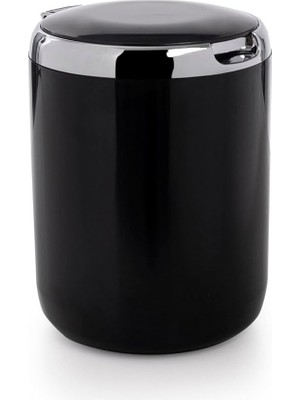 Pasifik Kapaklı Çöp Kovası, 3lt, 15.5X20 Cm, Siyah