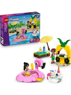 LEGO Friends Tek Boynuzlu At ve Flamingo Havuz Partisi 42658-5 Yaş ve Üzeri Kız ve Erkek Çocuklar Için 2 Mini Bebek ve 1 Kedi Figürü Içeren Yaratıcı Oyuncak Yapım Seti, Hediye Fikri (99 Pa