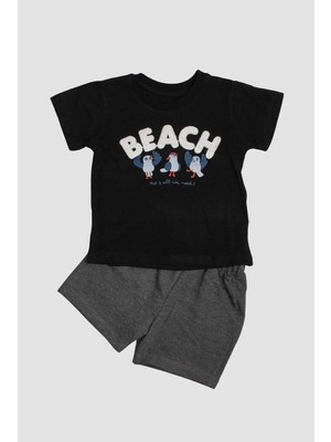Chicsy Baby Beach Nakışlı Kuş Baskı Desenli 2\'li Alt Üst Takım