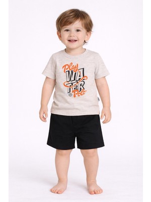 Chicsy Baby Play Polo Yazı Baskılı 2\'li Tişört Alt Üst Takım